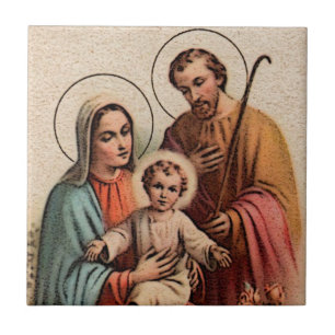 The Holy Family - Jesus, Mary, and Joseph Tile