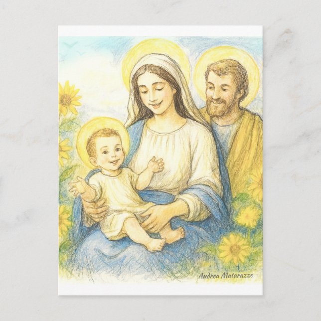 The Holy Family - Nativity Holiday Postcard (Front)