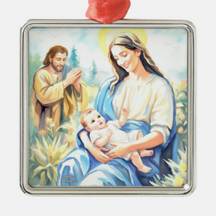 The Holy Family - Nativity Metal Tree Decoration