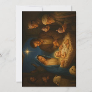 The Holy family nativity w/3 wise men Holiday Card