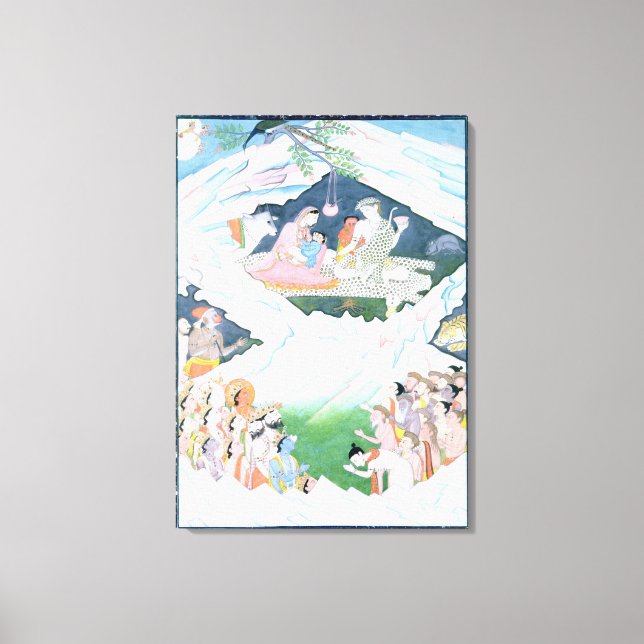 The Holy Family of Shiva and Parvati Canvas Print (Front)