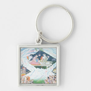The Holy Family of Shiva and Parvati Key Ring