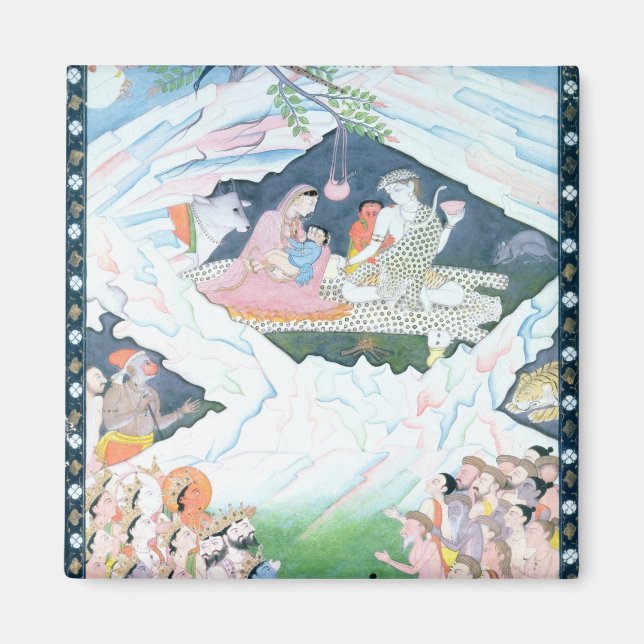 The Holy Family of Shiva and Parvati Magnet (Front)