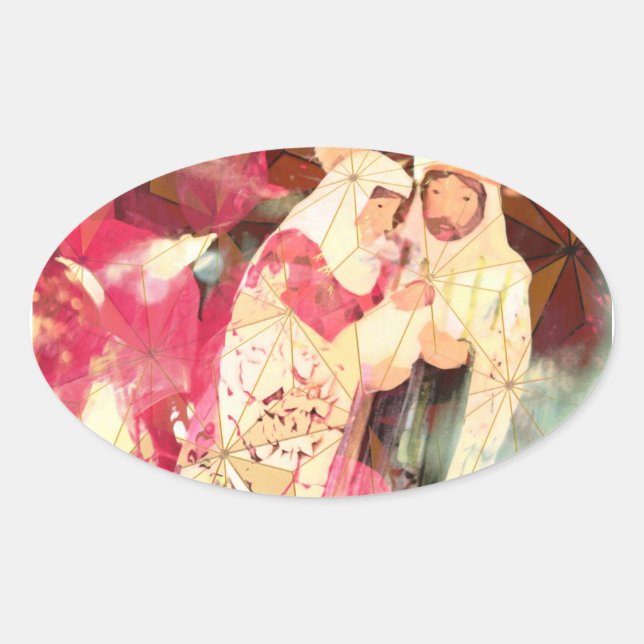 "The Holy Family" ~ Oval Sticker (Front)