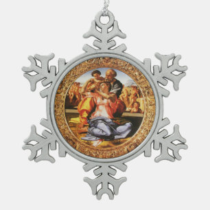 The Holy Family Snowflake Pewter Christmas Ornament