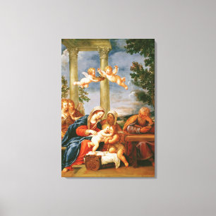 The Holy Family St. Elizabeth and St. John Canvas Print