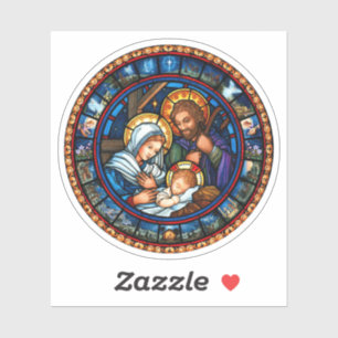 The Holy Family Stained Glass Style Vinyl