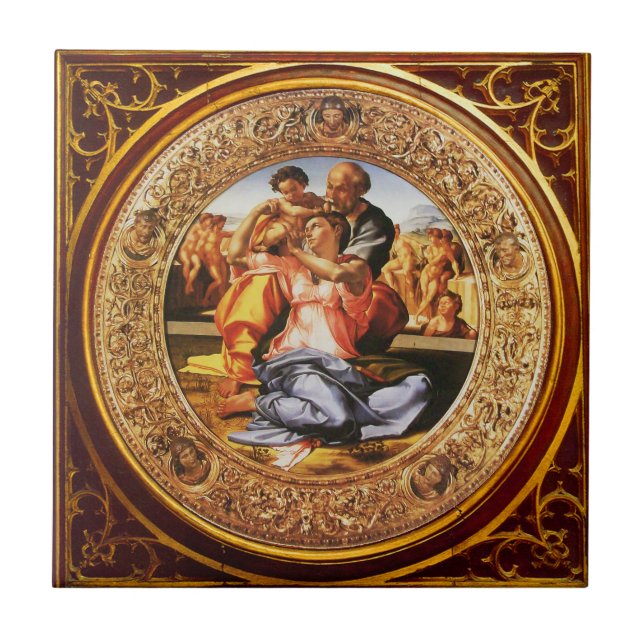 The Holy Family .The Doni Tondo Tile (Front)