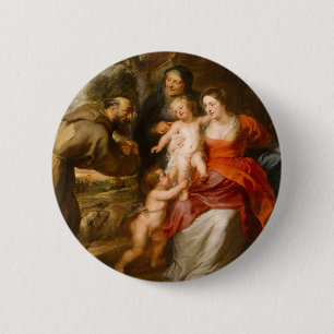 The Holy Family with Saints 6 Cm Round Badge
