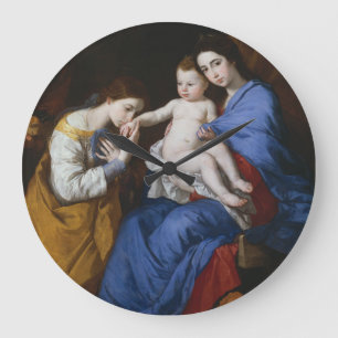 The Holy Family with Saints Anne and Catherine Large Clock
