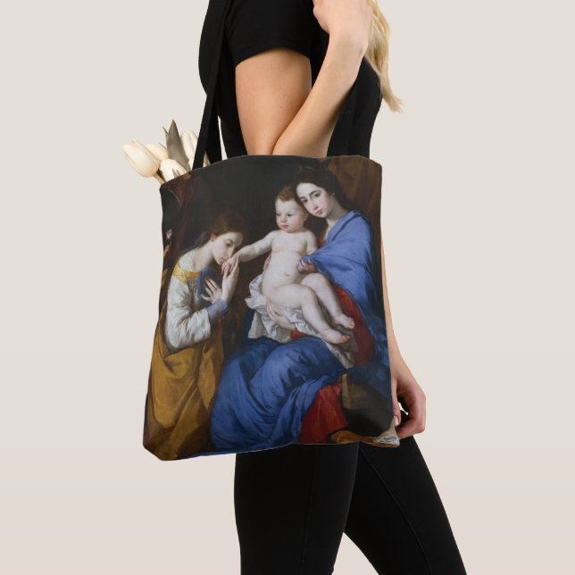 The Holy Family with Saints Anne and Catherine Tote Bag (Close Up)