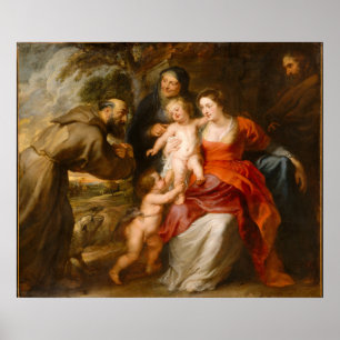 The Holy Family with Saints Poster
