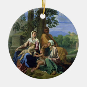 The Holy Family with SS. John, Elizabeth and the I Ceramic Tree Decoration