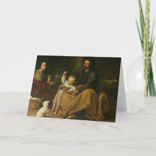 The Holy Family with the Little Bird, c.1650 Card