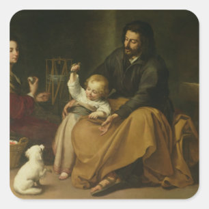 The Holy Family with the Little Bird, c.1650 Square Sticker
