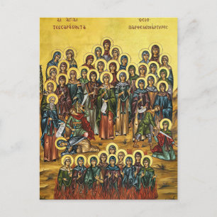 The Holy Forty Virgin Martyrs Orthodox Icon  Postcard