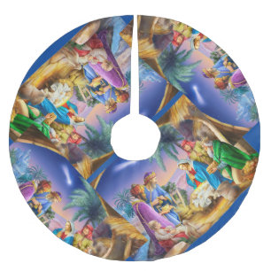 The holy night brushed polyester tree skirt