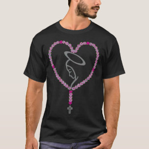 The Holy Rosary Roses Heart Virgin Mary Catholics T-Shirt