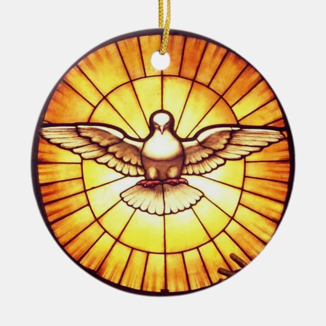 The Holy Spirit (Bernini) Ceramic Tree Decoration (Front)