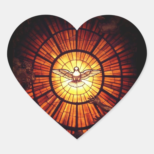 The Holy Spirit (Bernini) Heart Sticker (Front)