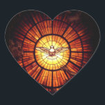 The Holy Spirit (Bernini) Heart Sticker<br><div class="desc">Depiction of the Christian Holy Spirit as a dove, by Gian Lorenzo Bernini, in the apse of Saint Peter's Basilica, c. 1660. Photograph is attributed to: Dnalor 01. The Holy Spirit, also known as the Holy Ghost, is an aspect or agent of God, by means of which God communicates with...</div>