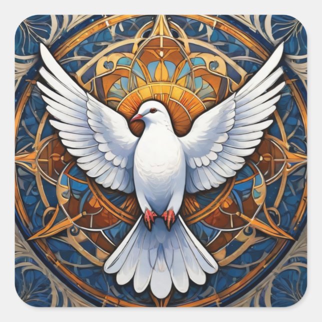 The Holy Spirit (dove) 1 Square Sticker (Front)