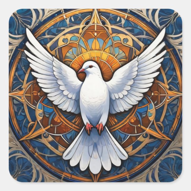 The Holy Spirit (dove) 2 Square Sticker (Front)