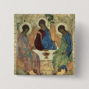The Holy Trinity, 1420s (tempera on panel) 15 Cm Square Badge