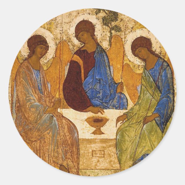 The Holy Trinity By Andrei Rublev Classic Round Sticker (Front)