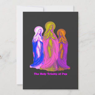 The Holy Trinity of Pop Colorful Virgin Marys Invitation