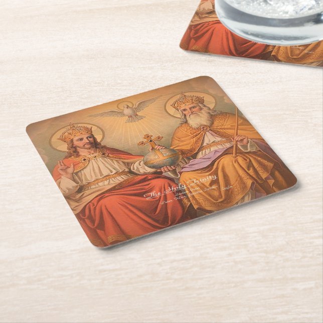 The Holy Trinity Square Paper Coaster (Angled)