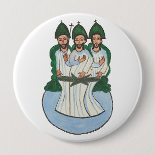 The Holy trinity Vintage Folk art painting  10 Cm Round Badge