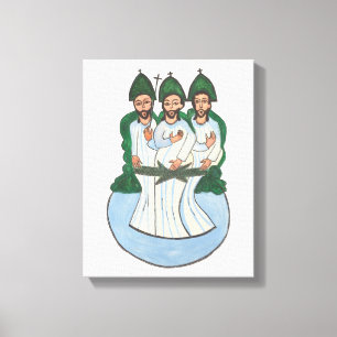 The Holy trinity Vintage Folk art painting Canvas Print