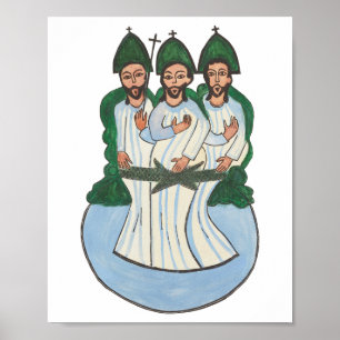 The Holy trinity Vintage Folk art painting Poster