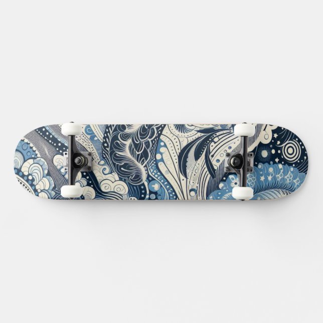 The Home Studio Indigo Bloom Skateboard (Horz)