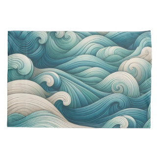 The Home Studio Ocean Wave Swirl  Pillowcase