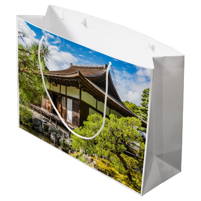 The hondo or main hall at Ginkaku-Ji, Kyoto Large Gift Bag (Back Angled)