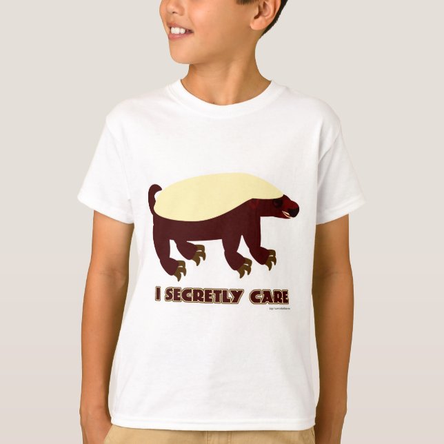 The Honey Badger Secretly Cares T-Shirt (Front)