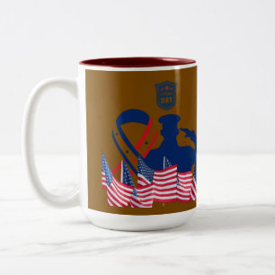 The honour banner brown Two-Tone coffee mug