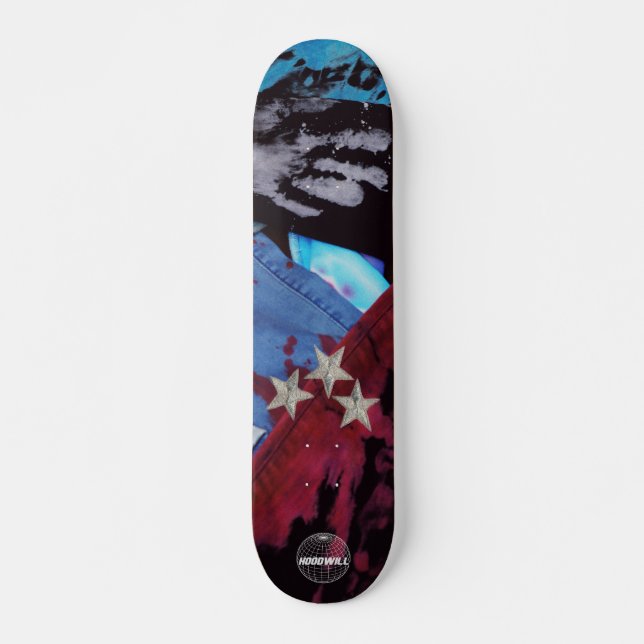 The HoodWill Denim Stars Skateboard Deck (Front)
