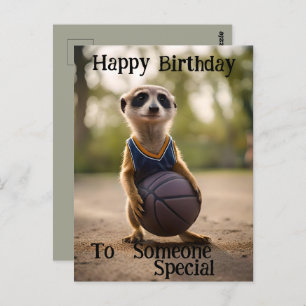 "The Hoop Star Baby Meerkat" Birthday Postcard