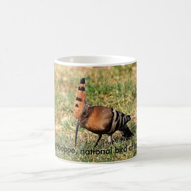 The Hoopoe, national bird of Israel, coffee mug (Center)
