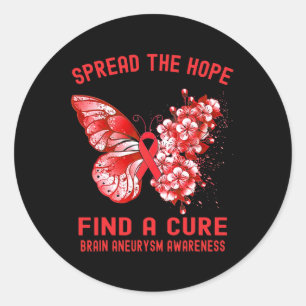 The Hope Find A Cure Brain Aneurysm Awareness  Classic Round Sticker