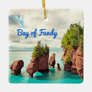 The Hopewell Rocks Bay of Fundy Canada stylised Ceramic Ornament