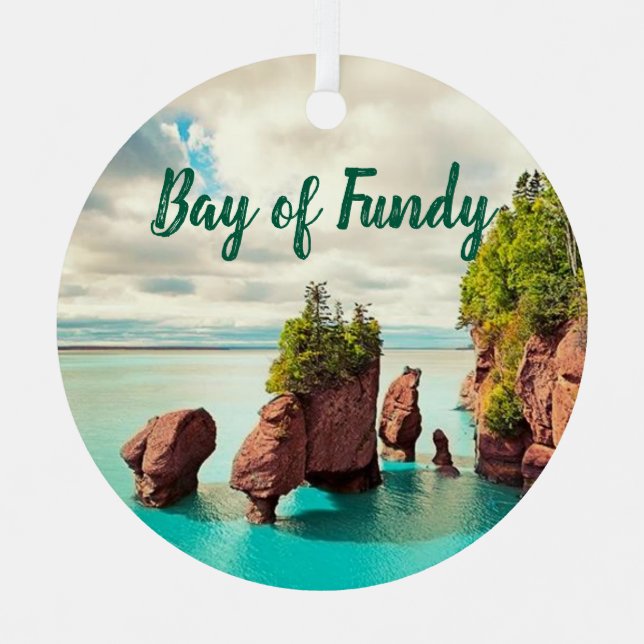 The Hopewell Rocks Bay of Fundy Canada stylised Metal Tree Decoration (Front)