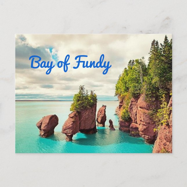 The Hopewell Rocks Bay of Fundy Canada stylised Postcard (Front)