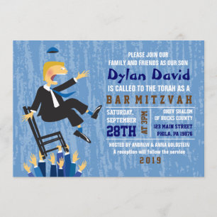 The Hora Chair Dance Bar Bat Mitzvah Invitation