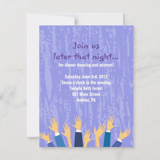 The Hora Chair Dance Bar Bat Mitzvah Party Card (Front)