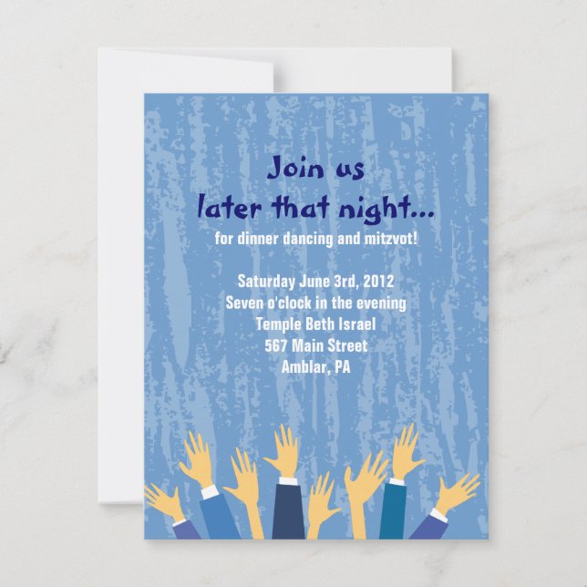 The Hora Chair Dance Bar Bat Mitzvah Party Card (Front)
