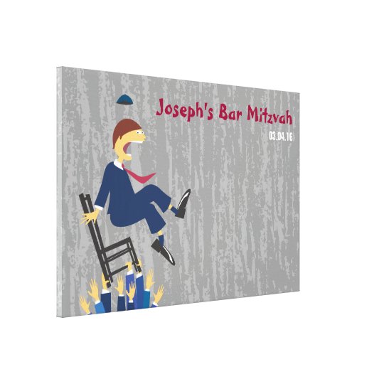 The Hora Chair Dance Bar Mitzvah Sign-In Board Canvas Print